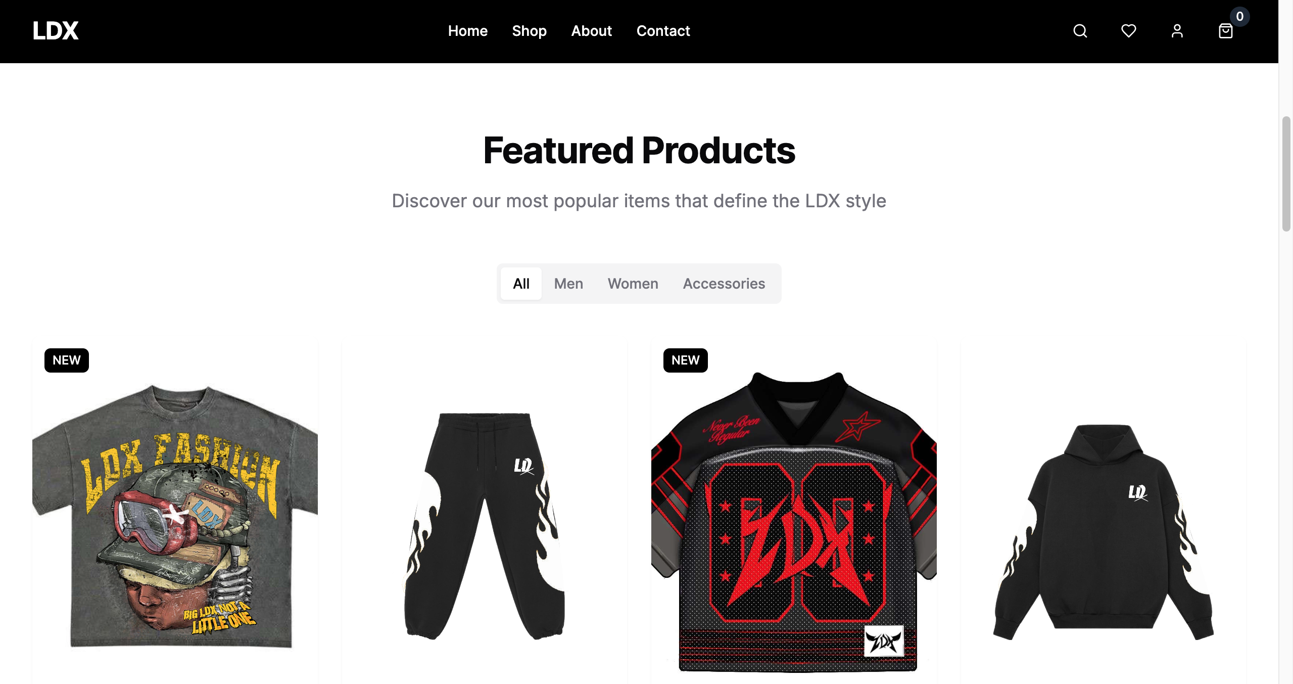 LDX Streetwear — screenshot